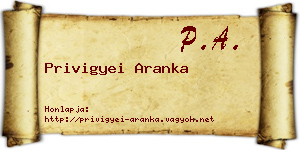 Privigyei Aranka névjegykártya